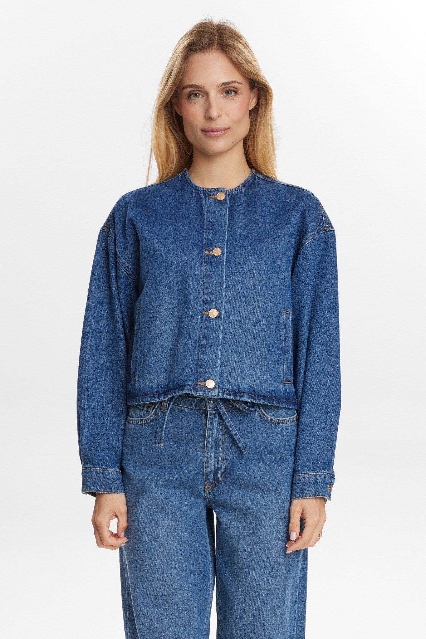 Nümph Top - NuPhilly Top i Dark Blue Denim
