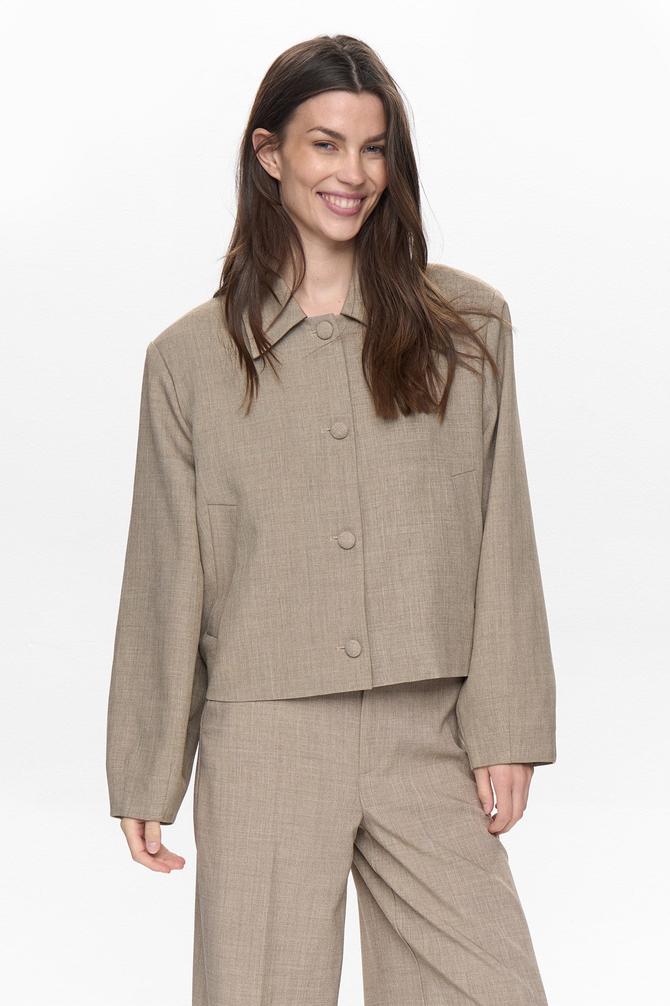 NUMELONA JACKET - Dark Sand Melange