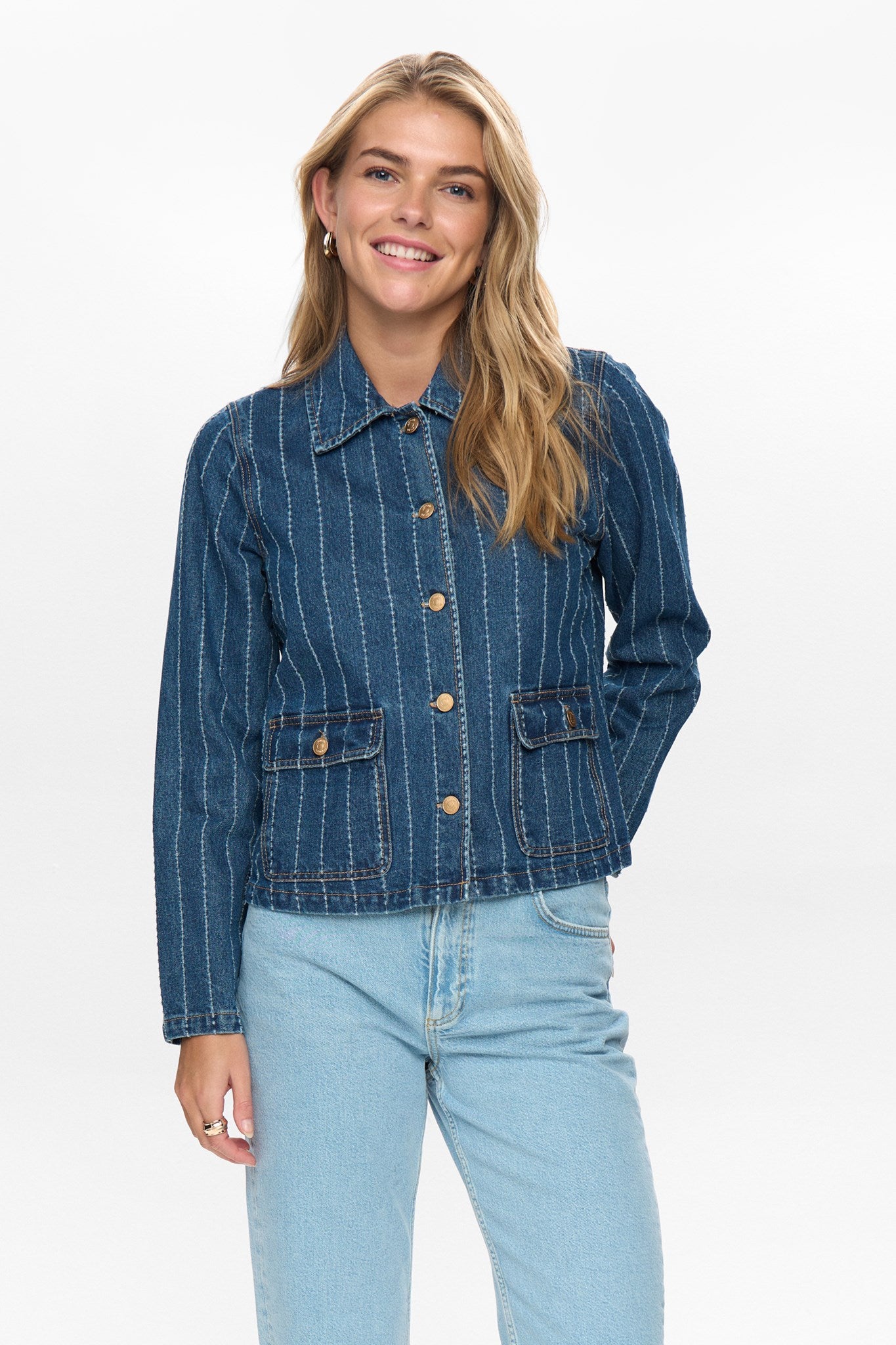 NUATLANTA JACKET - Medium Blue Denim