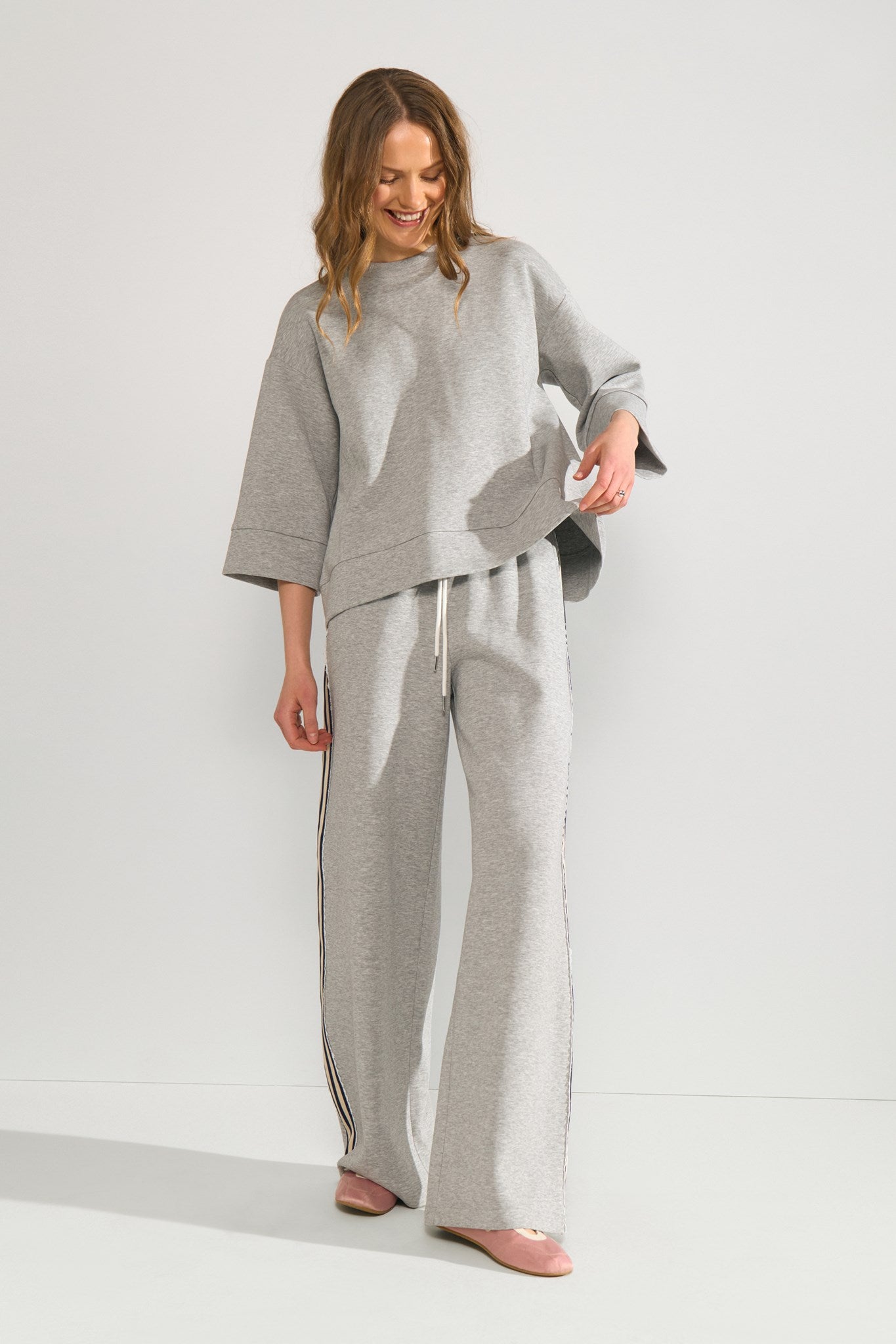 NUNATHALIE PANTS - Medium Grey mel