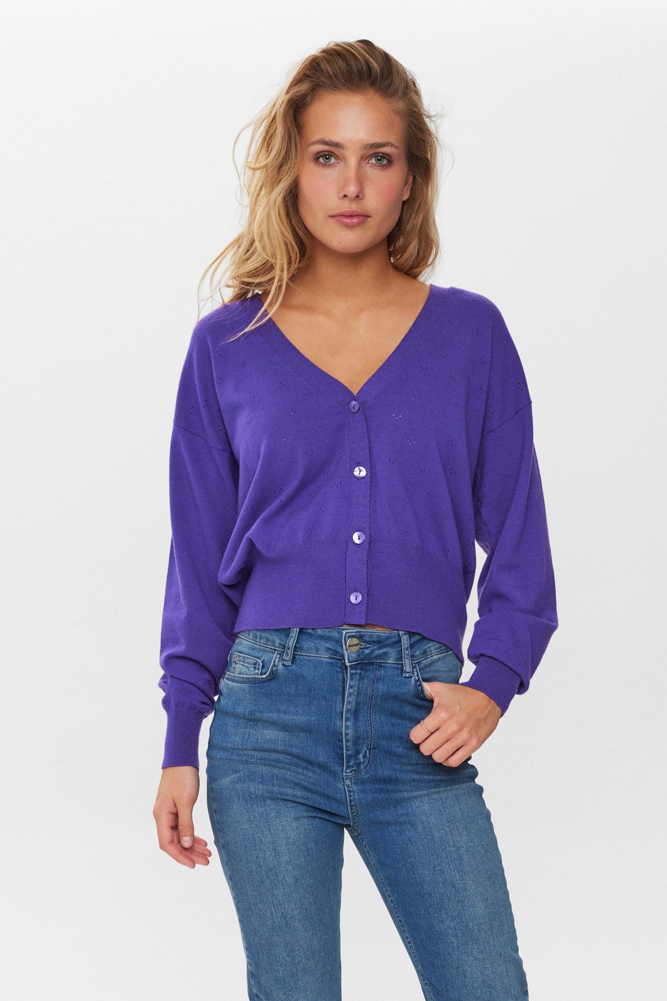 Purple boyfriend clearance cardigan