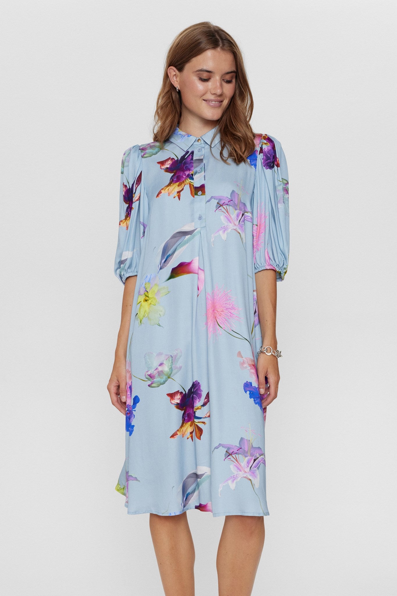 NURITA DRESS Blue Fog