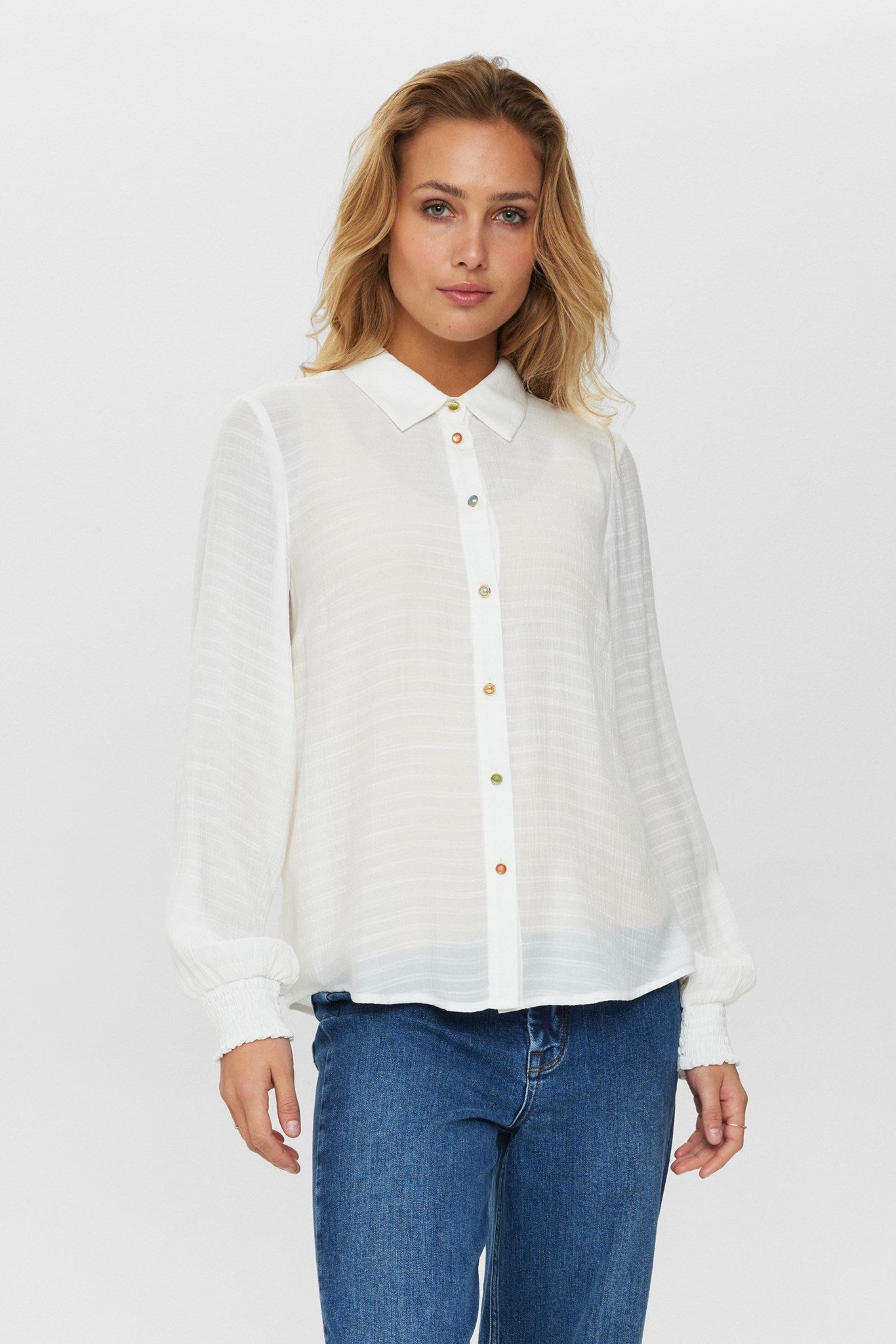 NUDARVA L/S SHIRT - Bright White