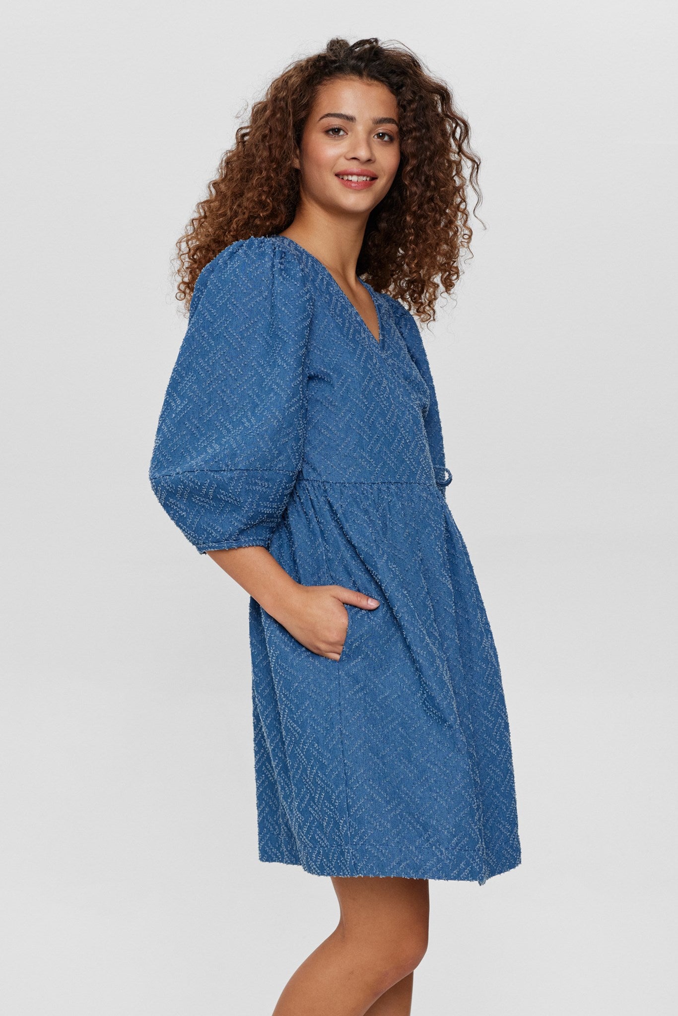 numph denim dress NMPH Dress 'NUVILNA' (Blue denim / Light blue, 34)