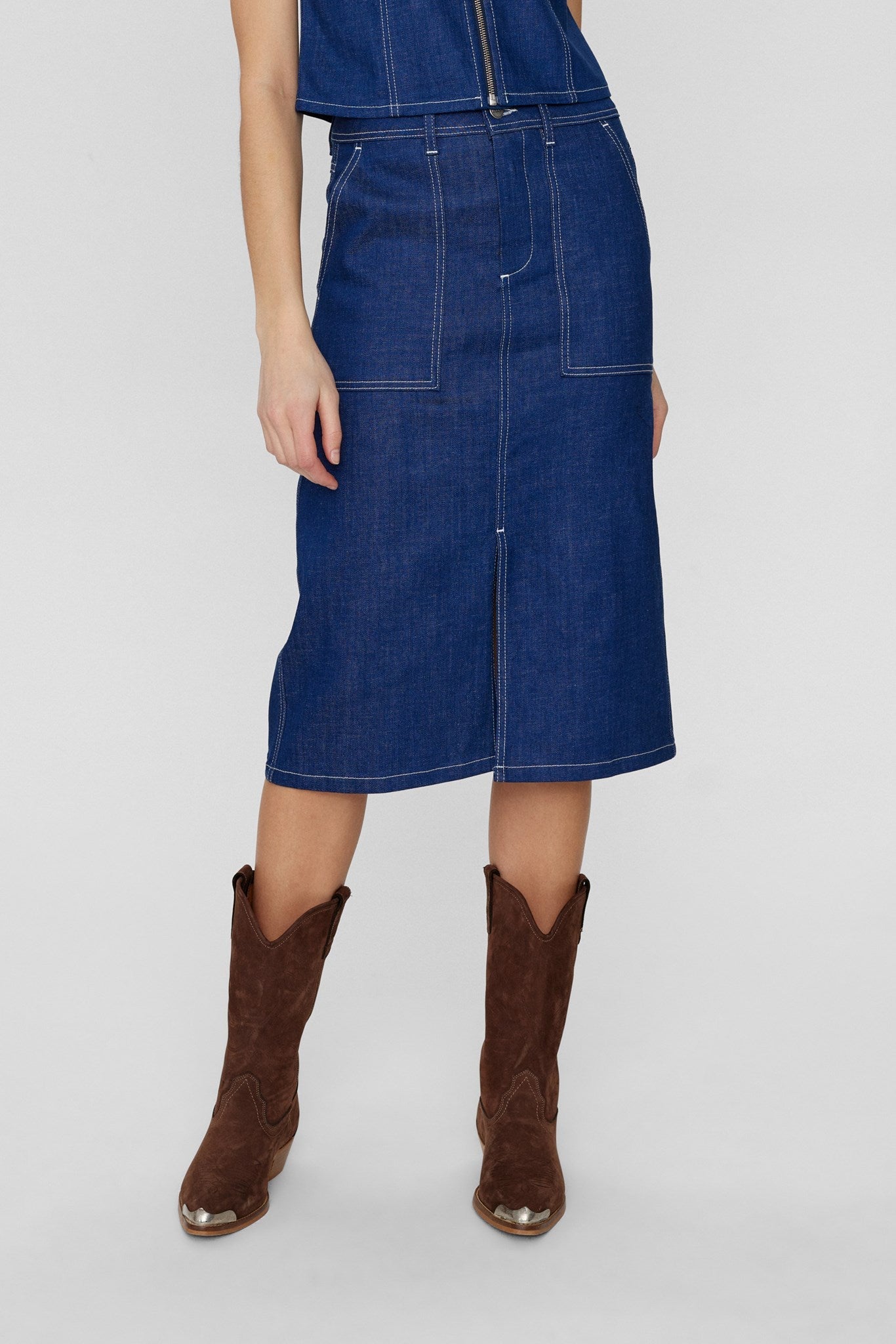 PRE-OWNED NUISSA SKIRT - Dark Blue Denim