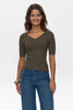 NUAYELET SS PULLOVER CROPPED - Grape leaf