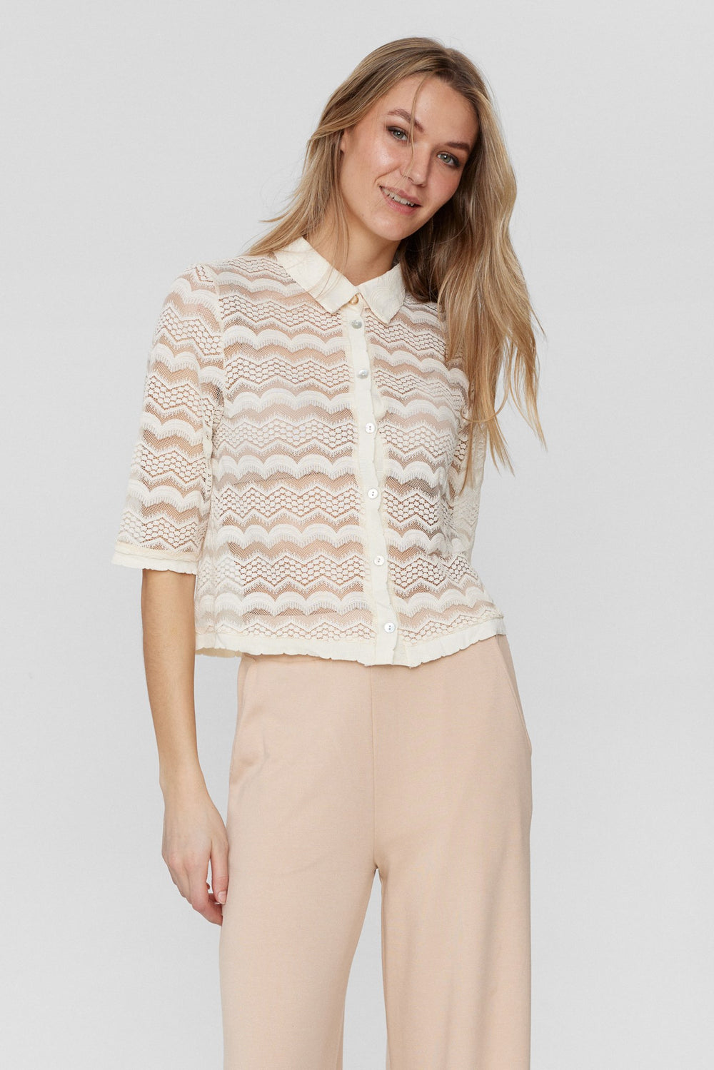 Nujanie Ruffle Cardigan Pristine main image 1