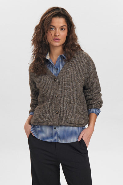 【美品】  NOUNLESS / ナウンレス | 2024SS | Grunge Tilden Knit Cardigan ダメージ加工カーディガン | 1 | ネイビー | レディース 美品】 NOUNLESS / ナウンレス | 2024SS | Grunge Tilden Knit
