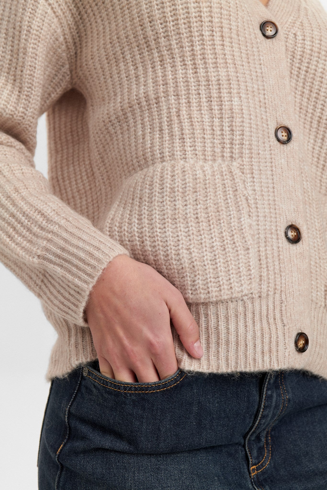 トップス SUNSEA 17SS LINEN CARDIGAN Sand Zip Cardigan in Silk Wool Cashmere | SUITSUPPLY