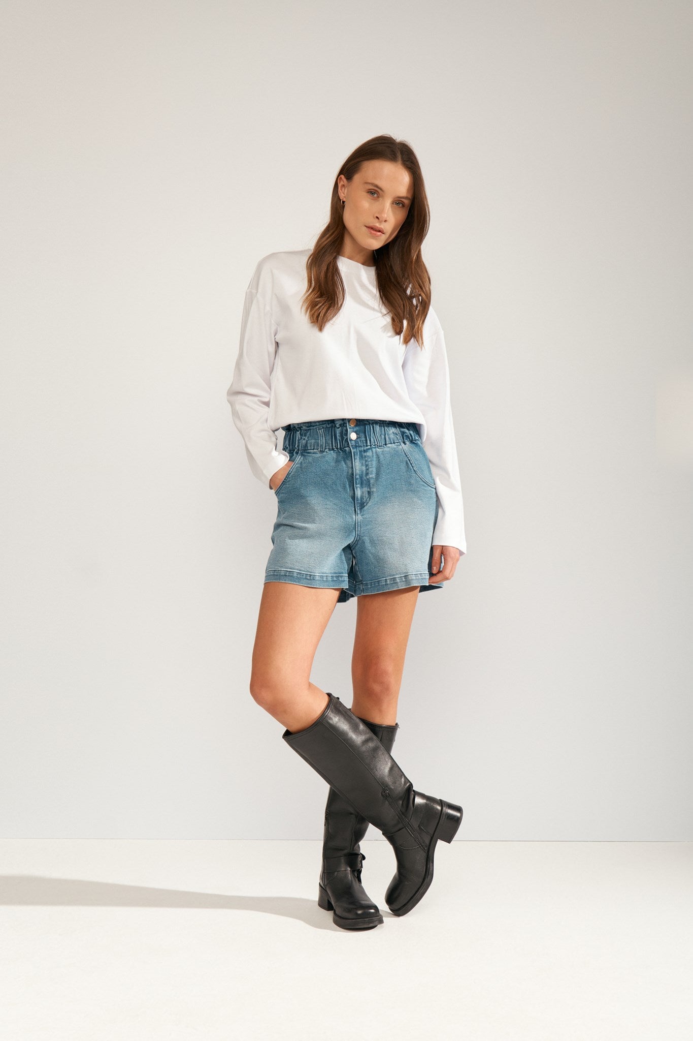 NULULU DENIM SHORTS - Medium Blue Denim
