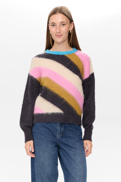 NUSURI MULTI STRIPE PULLOVER - Obsidian