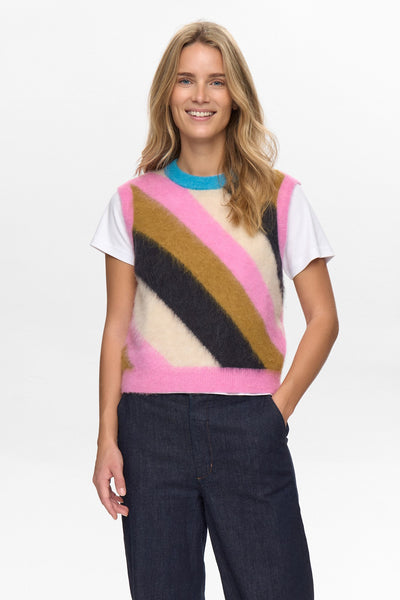 トップス MSCHF HOODED STRIPE VEST トップス MSCHF HOODED STRIPE VEST Oversized Striped Vest | Front