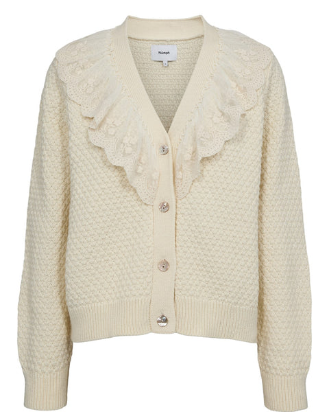 トップス Jersey frill cardigan NUJANIE RUFFLE CARDIGAN - Pristine