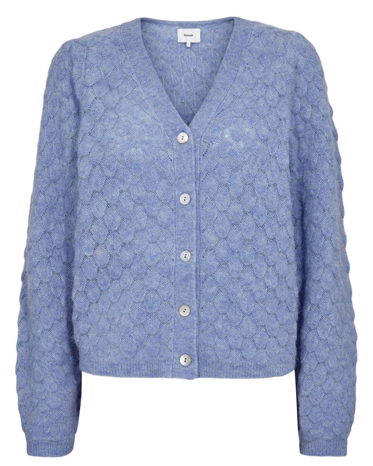 NURIETTE LEAF POINTELLE CARDIGAN - Hydrangea
