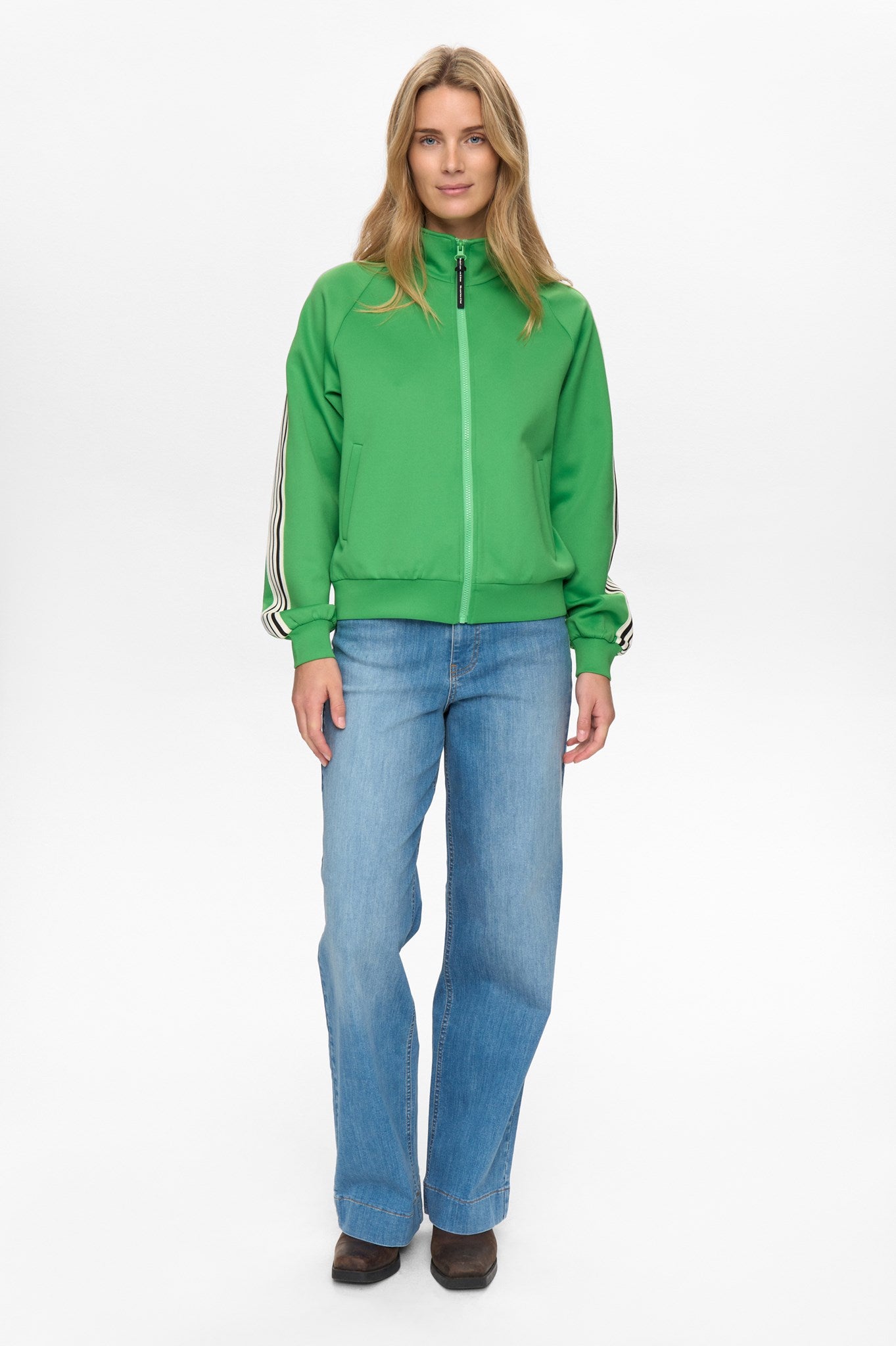 NUSENADA ZIP CARDIGAN - Vibrant Green