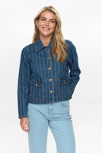 NUATLANTA JACKET - Medium Blue Denim