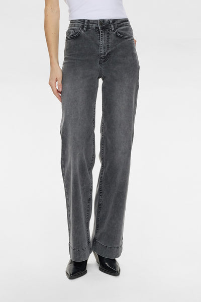 NUPARIS HR WIDE JEANS - P3020 - Black Washed Denim