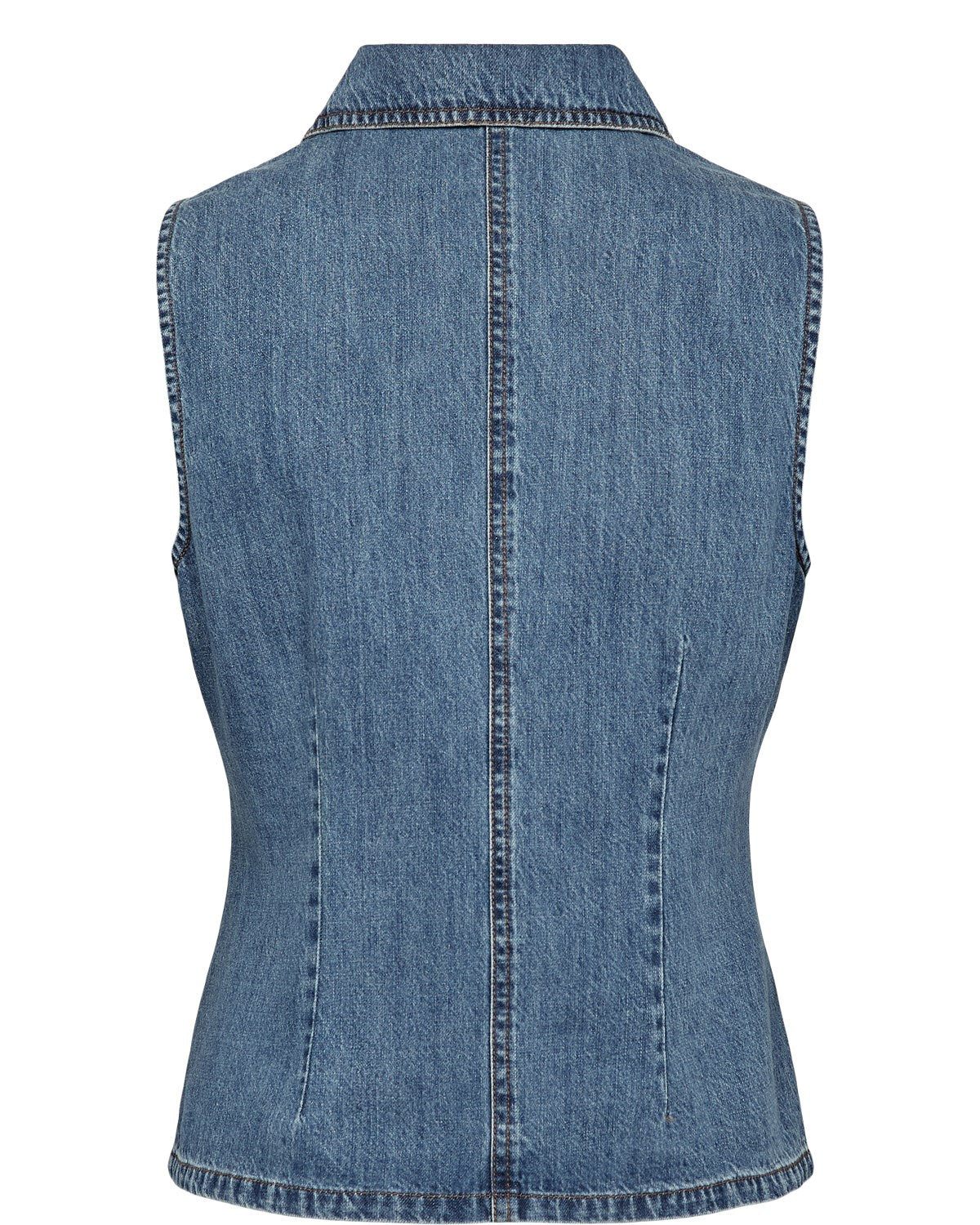 NUSANDIE VEST - Medium Blue Denim
