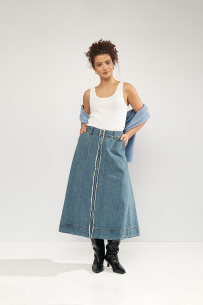 NUSANDIE SKIRT - Medium Blue Denim – Numph DK