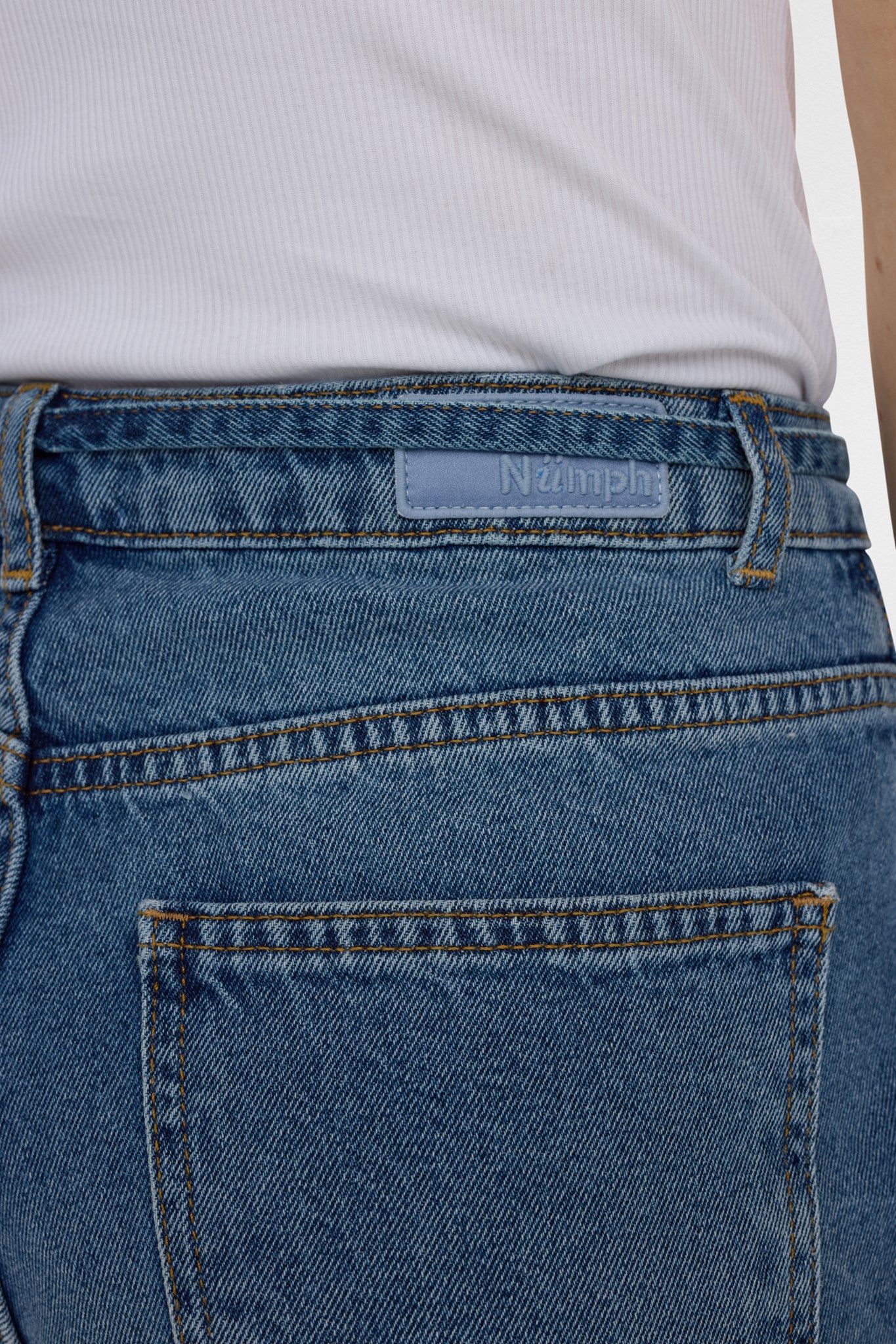 NUBROOKLYN HR WIDE JEANS - P3013 - Medium Blue Denim