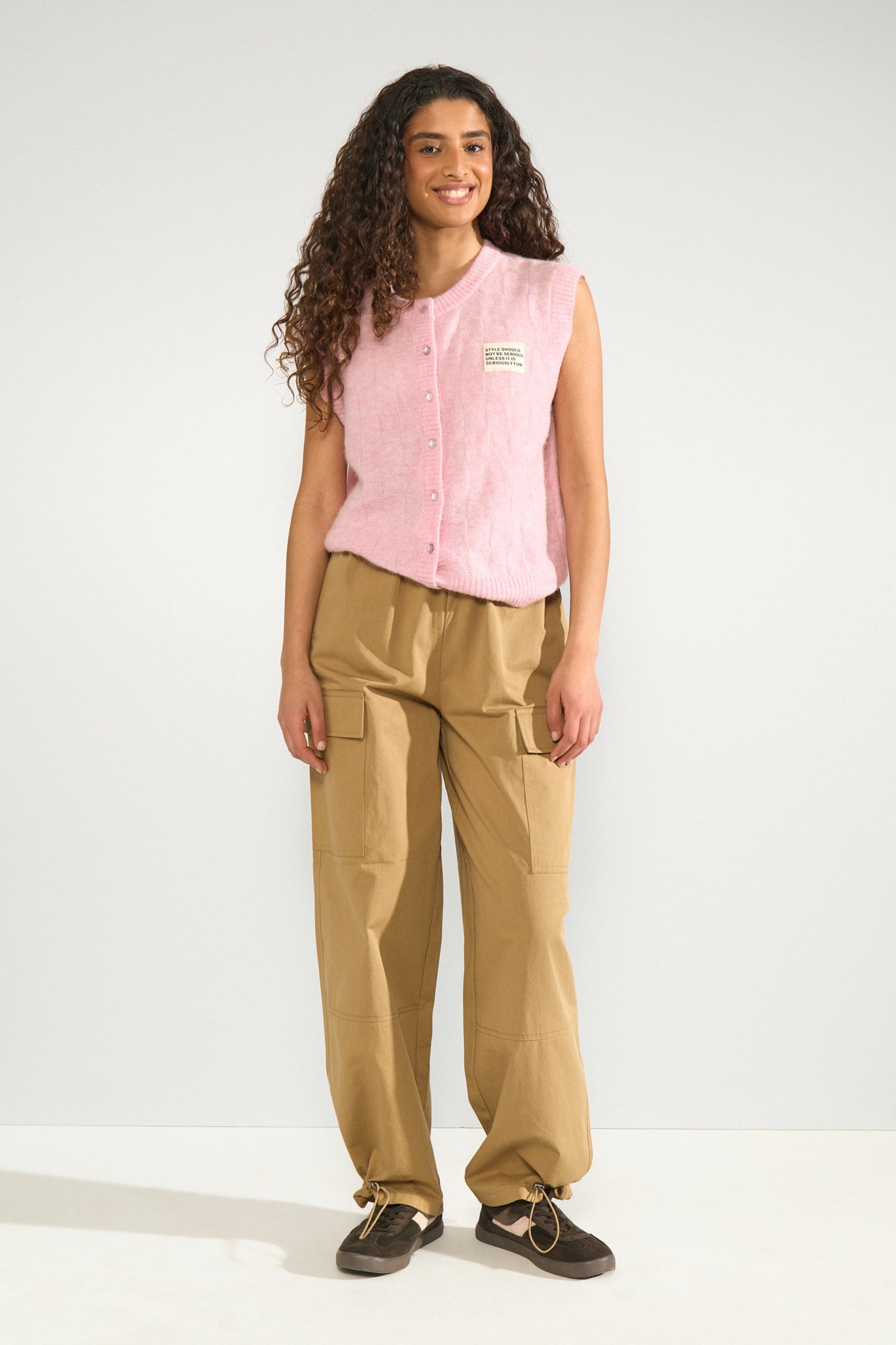NURIETTE CHECK VEST - Pink Lady