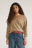 NUDAYLETTA LUREX V-NECK PULLOVER - Silver Mink