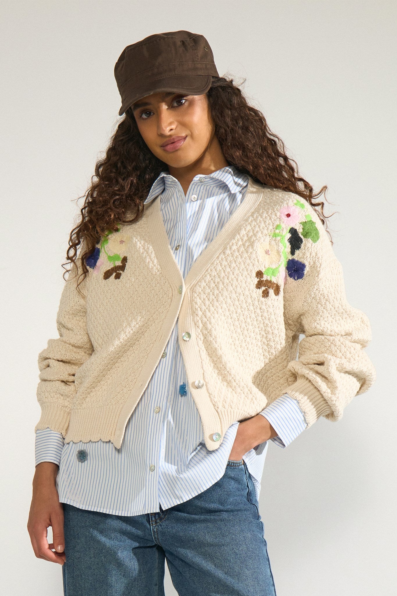NUMAGGIE CARDIGAN - Whitecap Gray