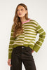 NURIETTE BLOCK STRIPE PULLOVER - Calla Green