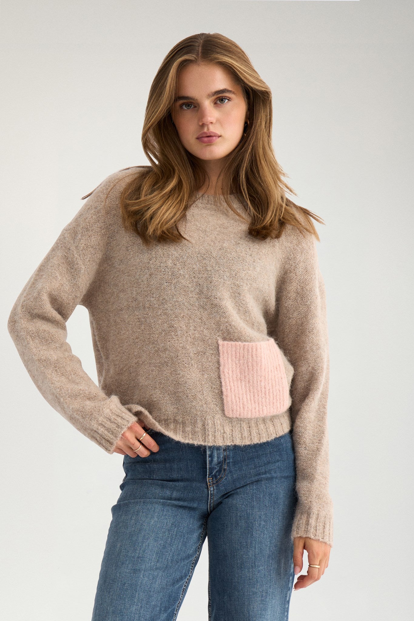 NUSALIA PULLOVER - Sesame Melange – Numph DK