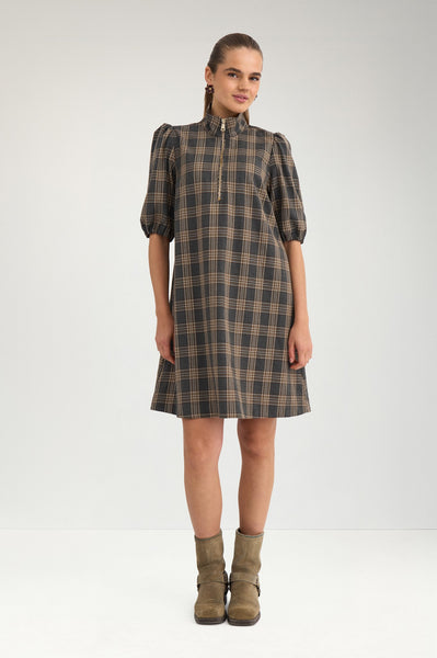 NUKAMALA ZIP DRESS - Dark grey melange – Numph DK