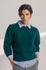 NUSURI BRUSHED SS PULLOVER - Rain Forest