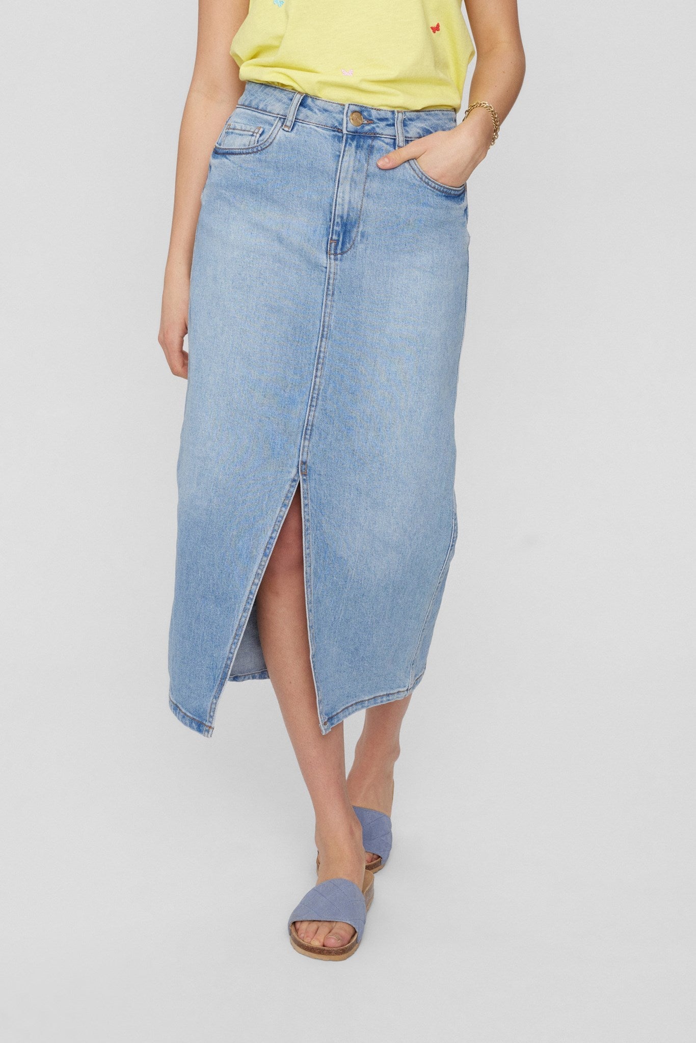 PRE-OWNED NUTORONTO SKIRT - Medium Blue Denim