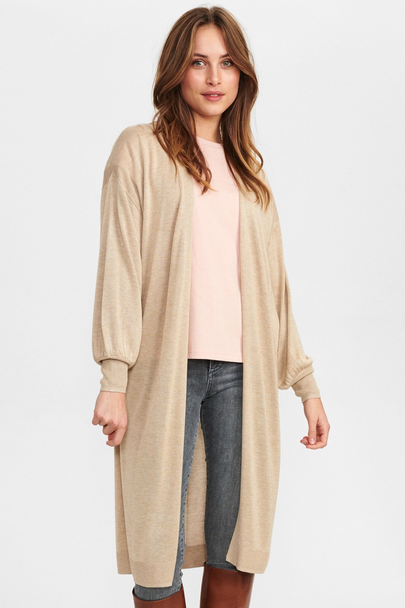 PRE-OWNED NUBIA LONG CARDIGAN - NOOS - Sesame Melange