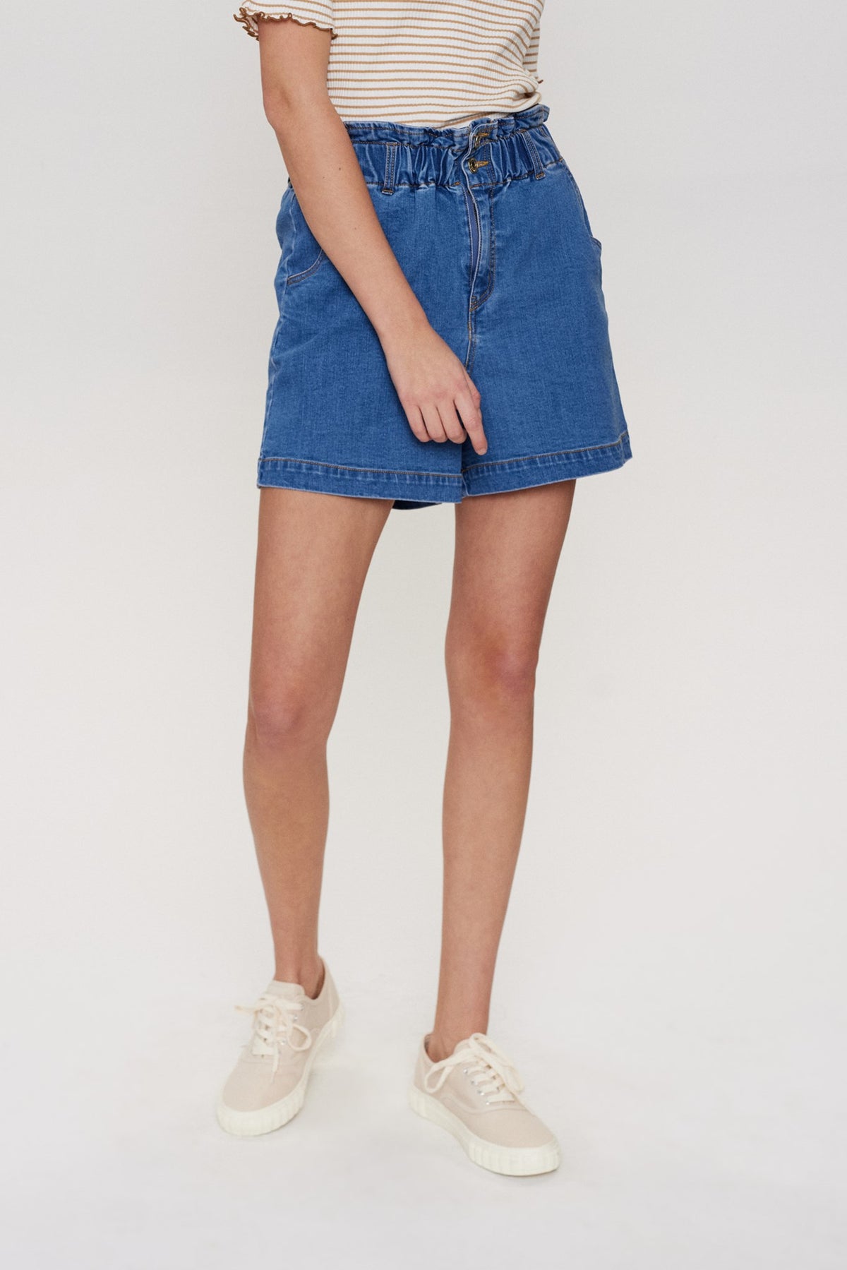 NULULU DENIM SHORTS - Medium Blue Denim