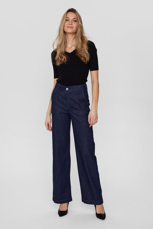 Nuamber short - dark blue denim